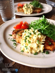 ♡超簡単給食風♡バター醤油deかじきのムニエルwith即席タルタル♡【フライパン＊魚＊ステーキ＊卵＊