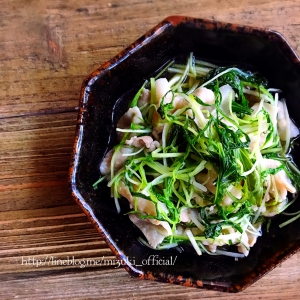 ♡5分de完成あっさりおかず♡豚肉と水菜の和風さっと煮♡【#簡単#時短#節約】