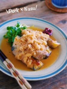 旨味がジュワ〜っ♪冷ましておいしい「なすの豚バラ巻き〜おろしポン酢煮〜」