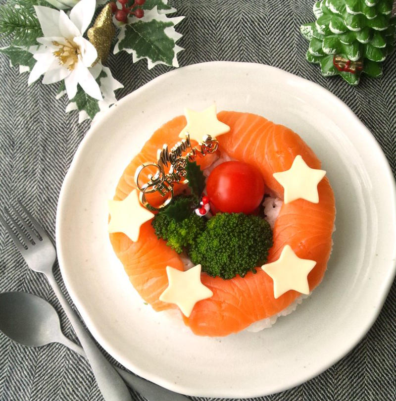 和食派さんのクリスマスに♪華やかな「リース寿司」はいかが？