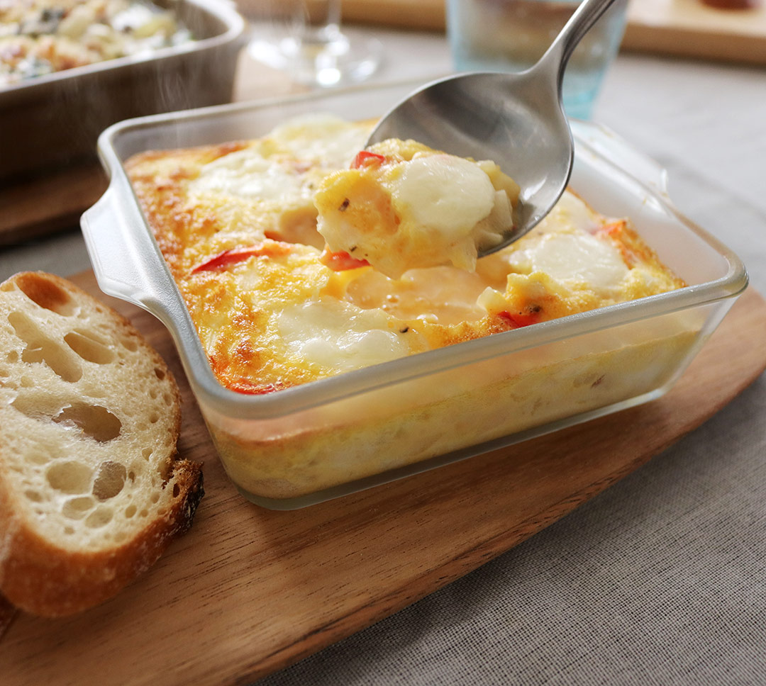 モッツァレラチーズがとろ〜り♪トースターで簡単「野菜たっぷりスパニッシュオムレツ」
