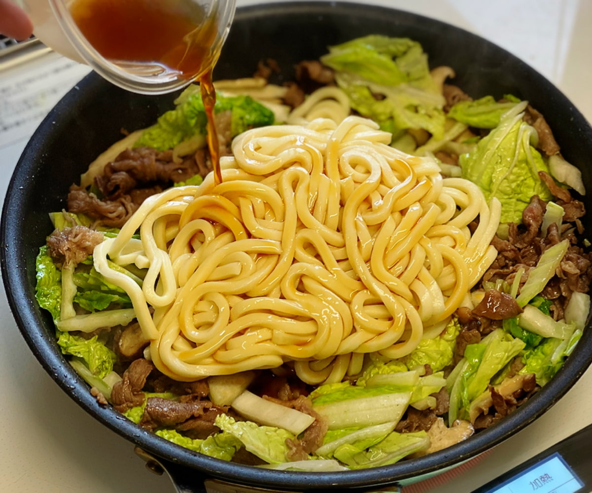 フライパンですき焼きうどん オファー