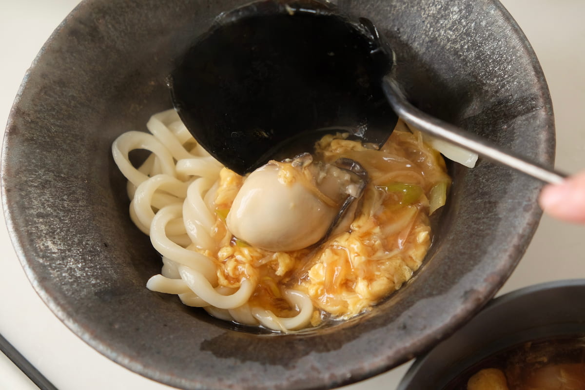 作り方6 牡蠣玉あんかけうどん