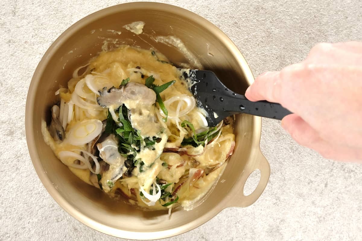牡蠣と豆腐のふわふわチヂミ 工程5