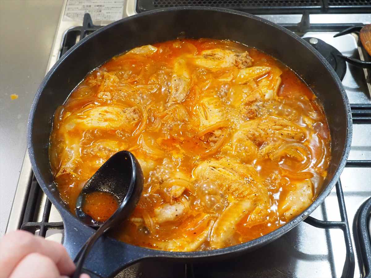手羽先のソースチャップ煮　手羽先1㎏大量調理