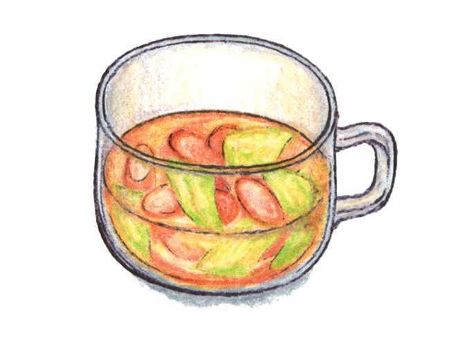 カレー風味のウィンナーキャベツスープ