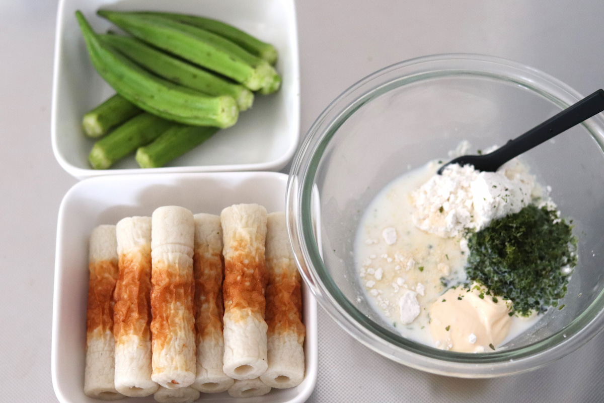 オクラインちくわの磯辺焼き作り方