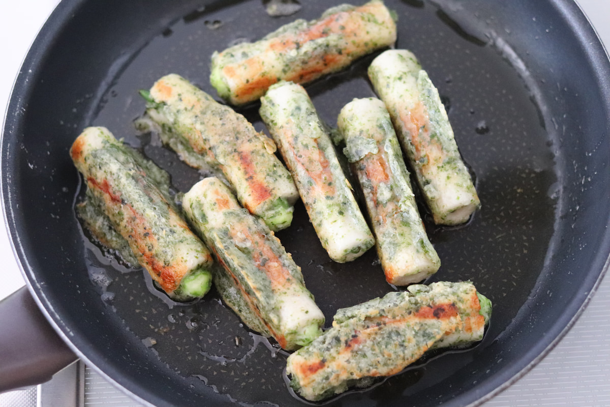 オクラインちくわの磯辺焼き作り方