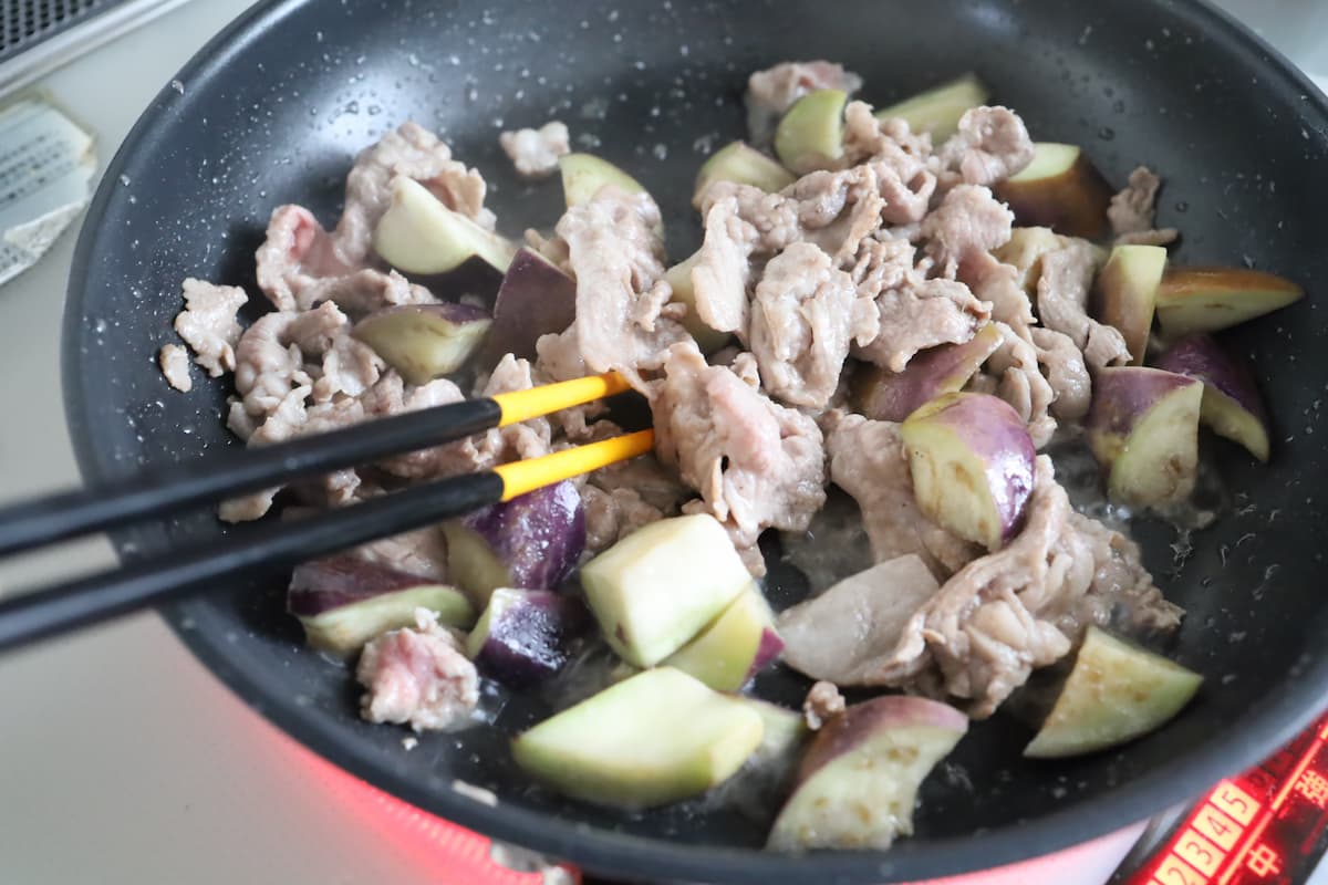 ナスと豚肉の味噌炒め