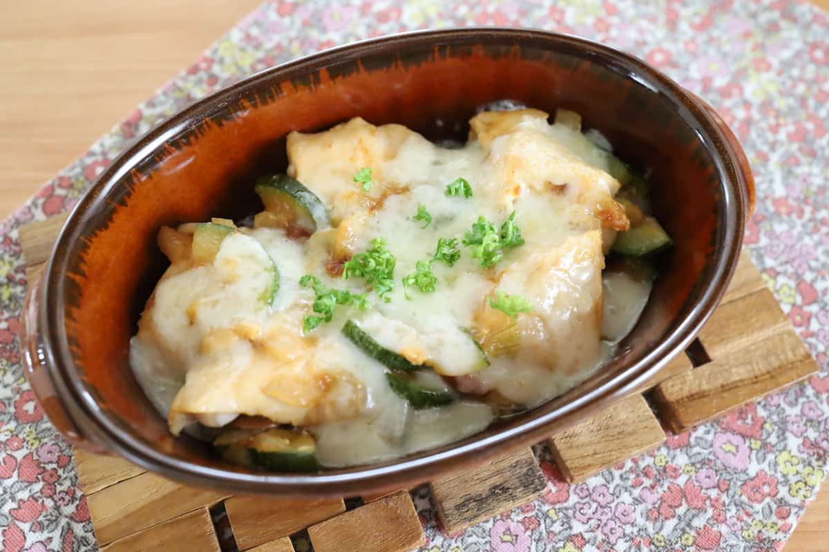 ズッキーニと鶏肉のみそチーズ焼き