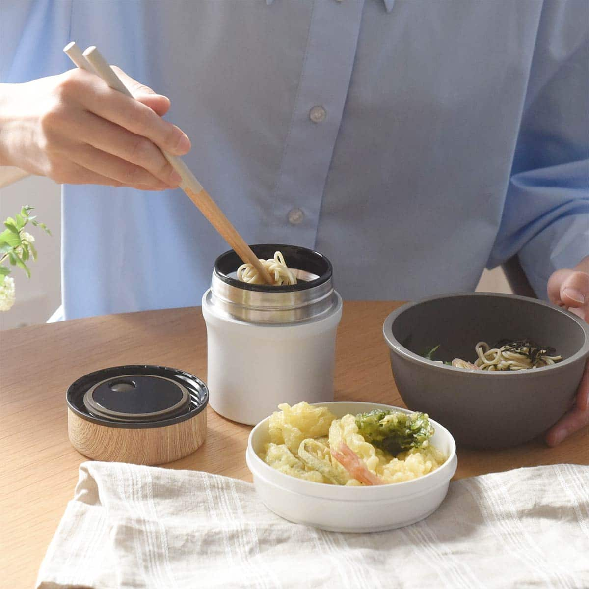 bon moment 丼・麺弁当にも使いやすい 2段ランチボウル お弁当箱 700ml／ボンモマン