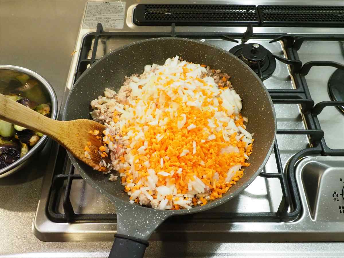 鶏むねひき肉と茄子のキーマカレー