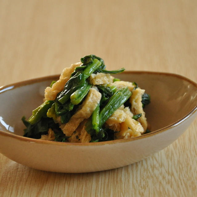 「ほうれん草と油揚げのレンジ煮」レシピ