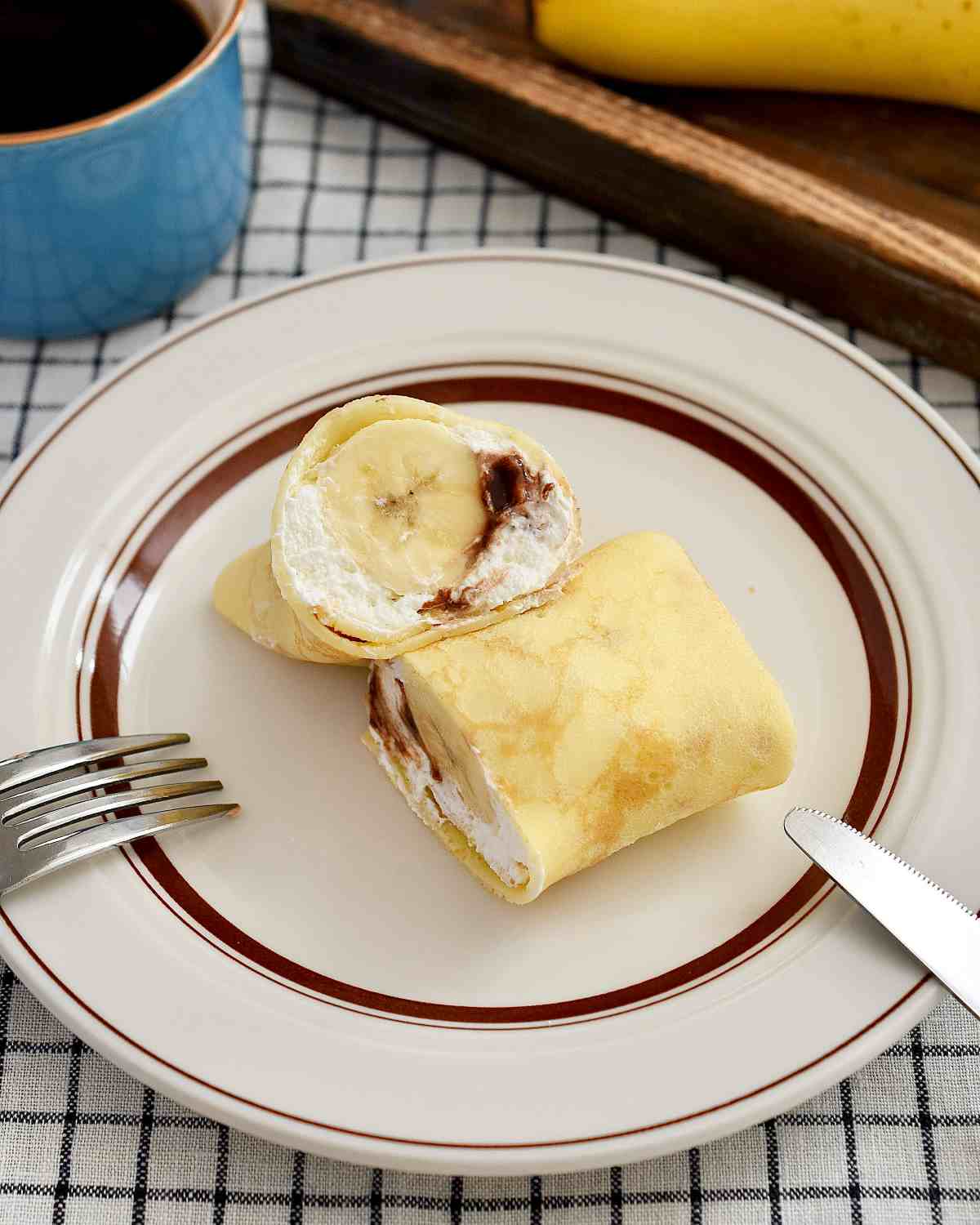 混ぜて焼くだけ♪もちもち「チョコバナナクレープ」-長田知恵（つき