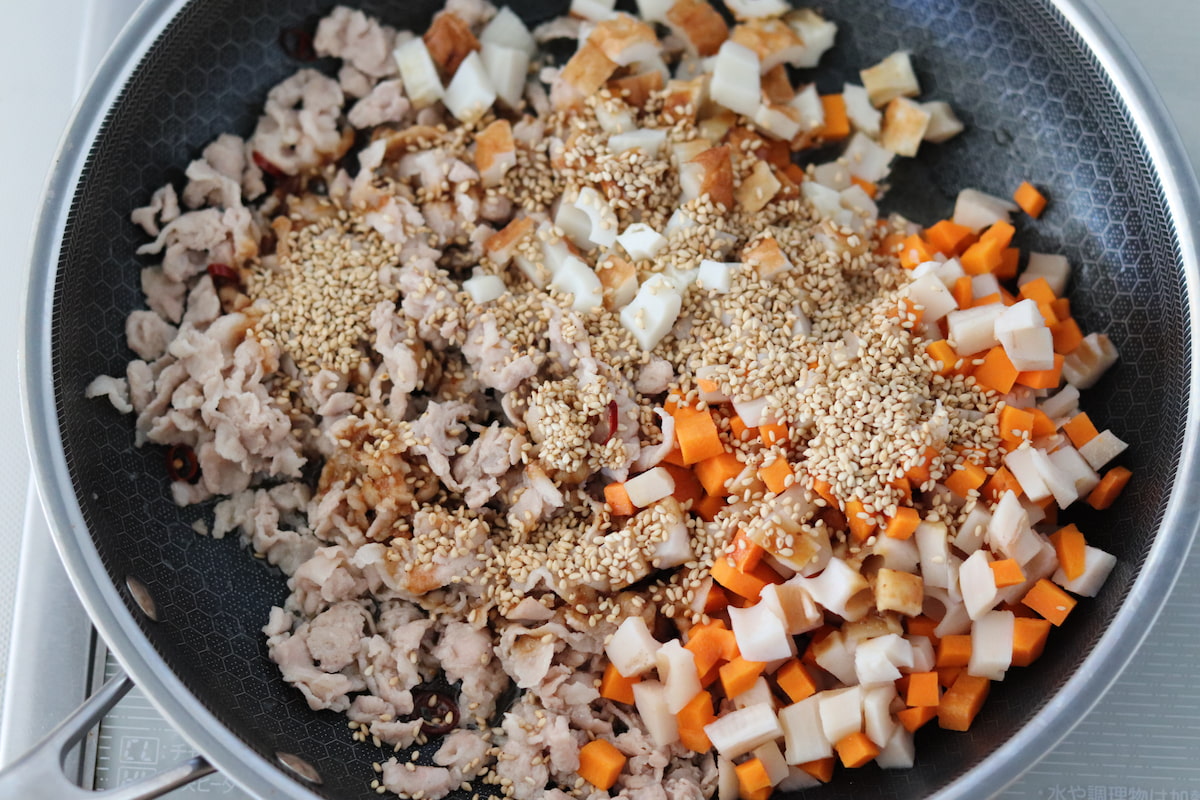 スプーンで食べる秋の味噌きんぴら作り方