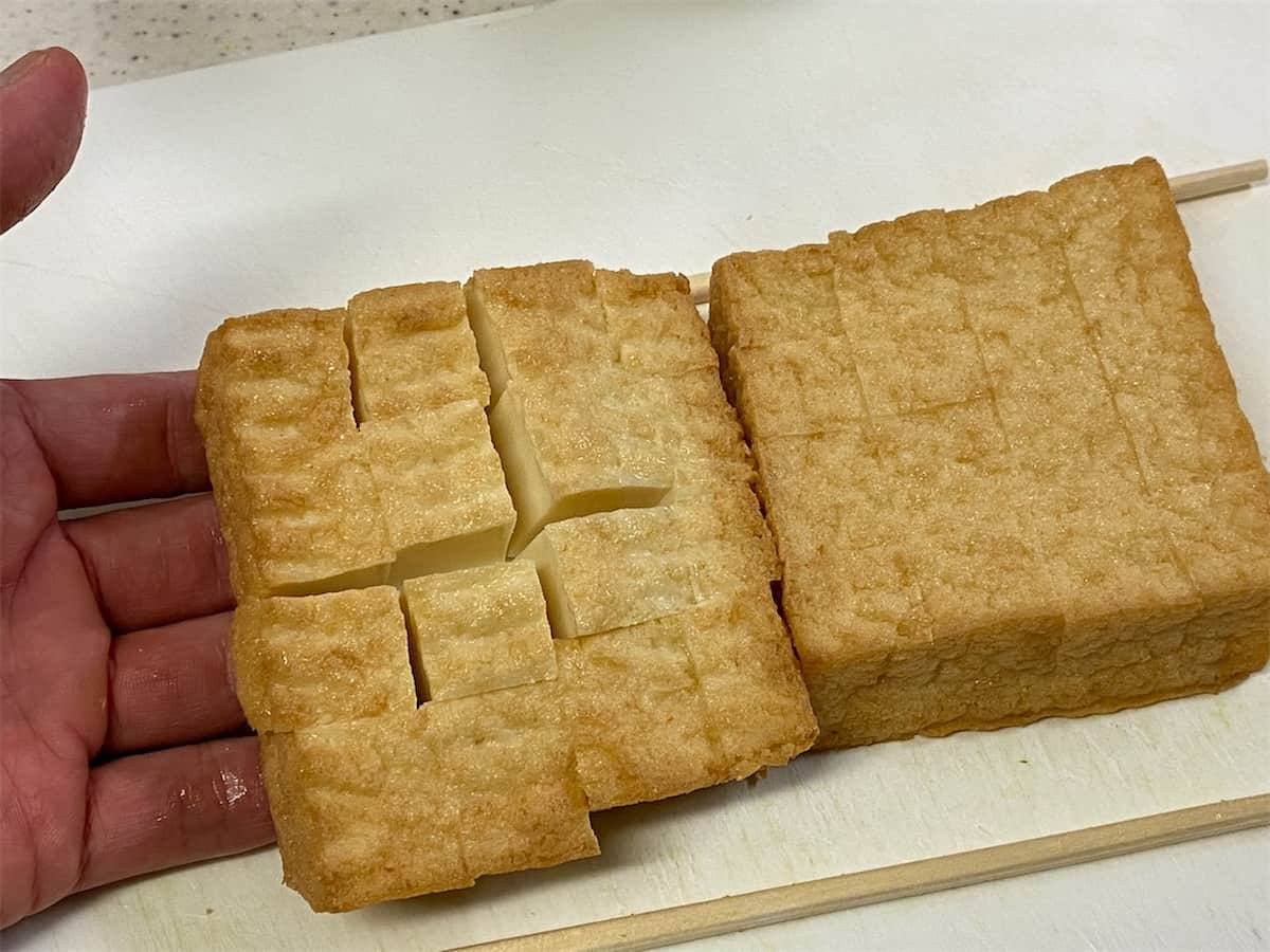 しにゃさんのトースターで簡単♪「厚揚げのねぎ味噌マヨネーズ焼き」レシピ 工程2b