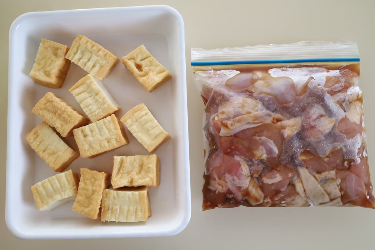 鶏肉と厚揚げの照り焼き