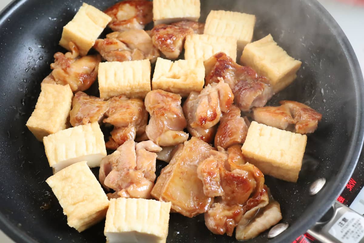 鶏肉と厚揚げの照り焼き