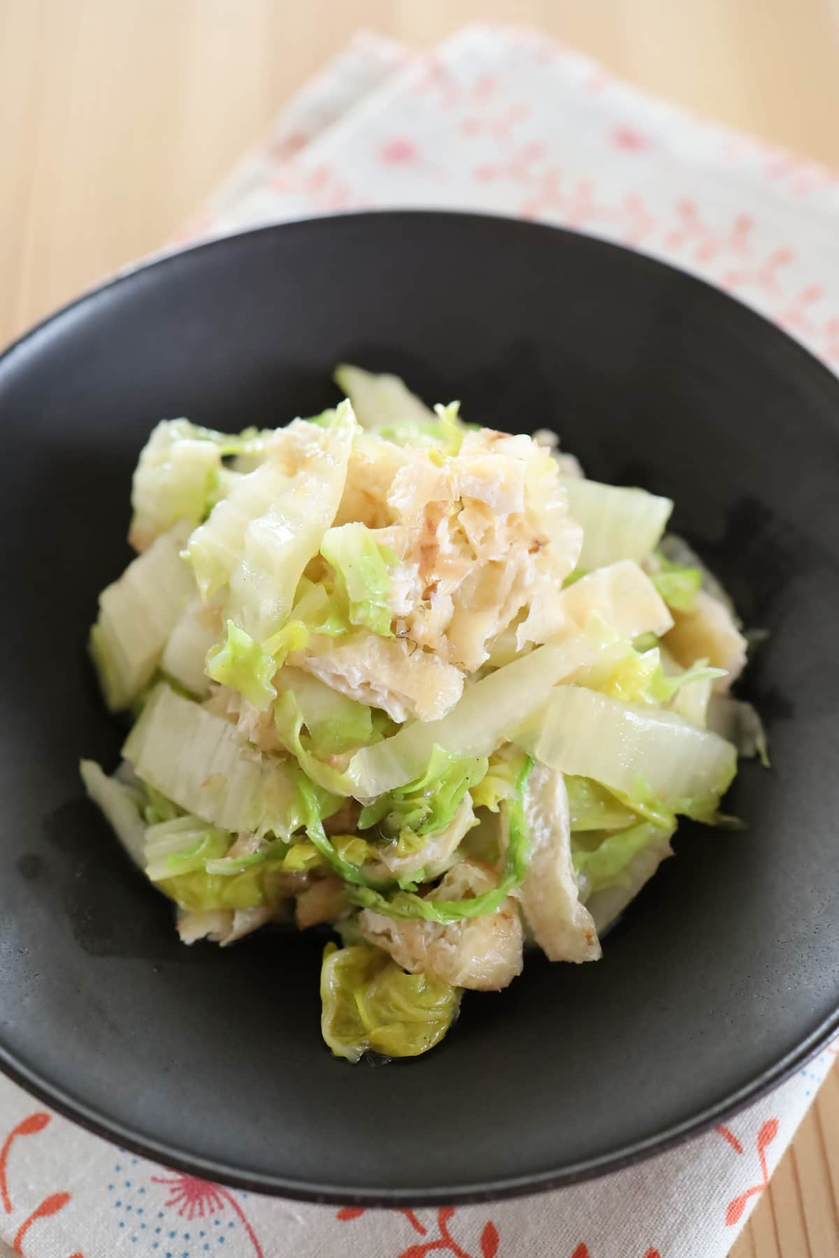 白菜と油揚げのレンジ蒸し