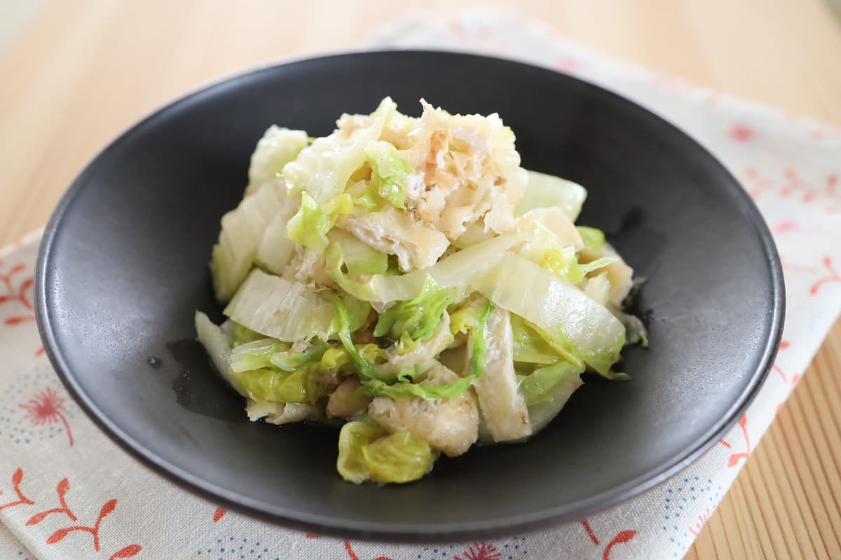 白菜と油揚げのレンジ蒸し