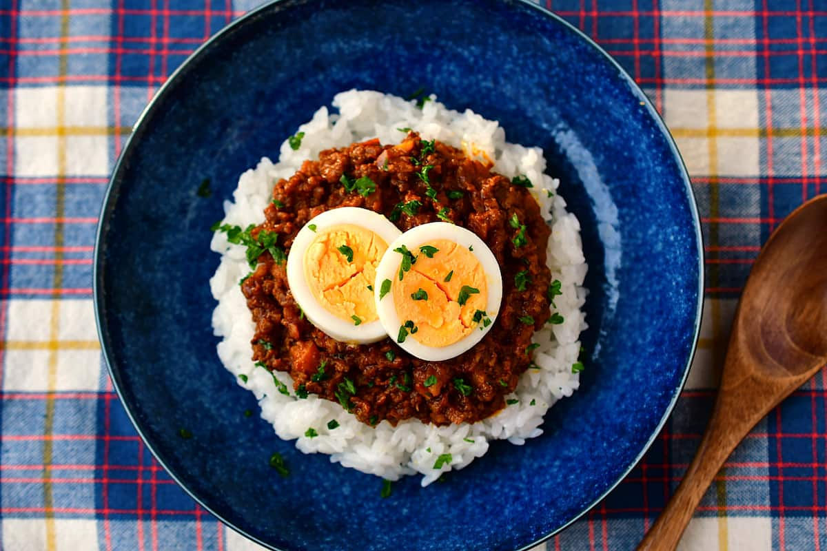 根菜ミートソースを使ったキーマカレー