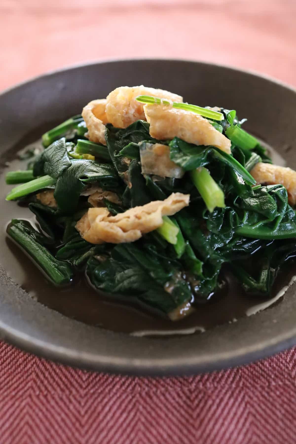 ほうれん草と油揚げの煮浸し