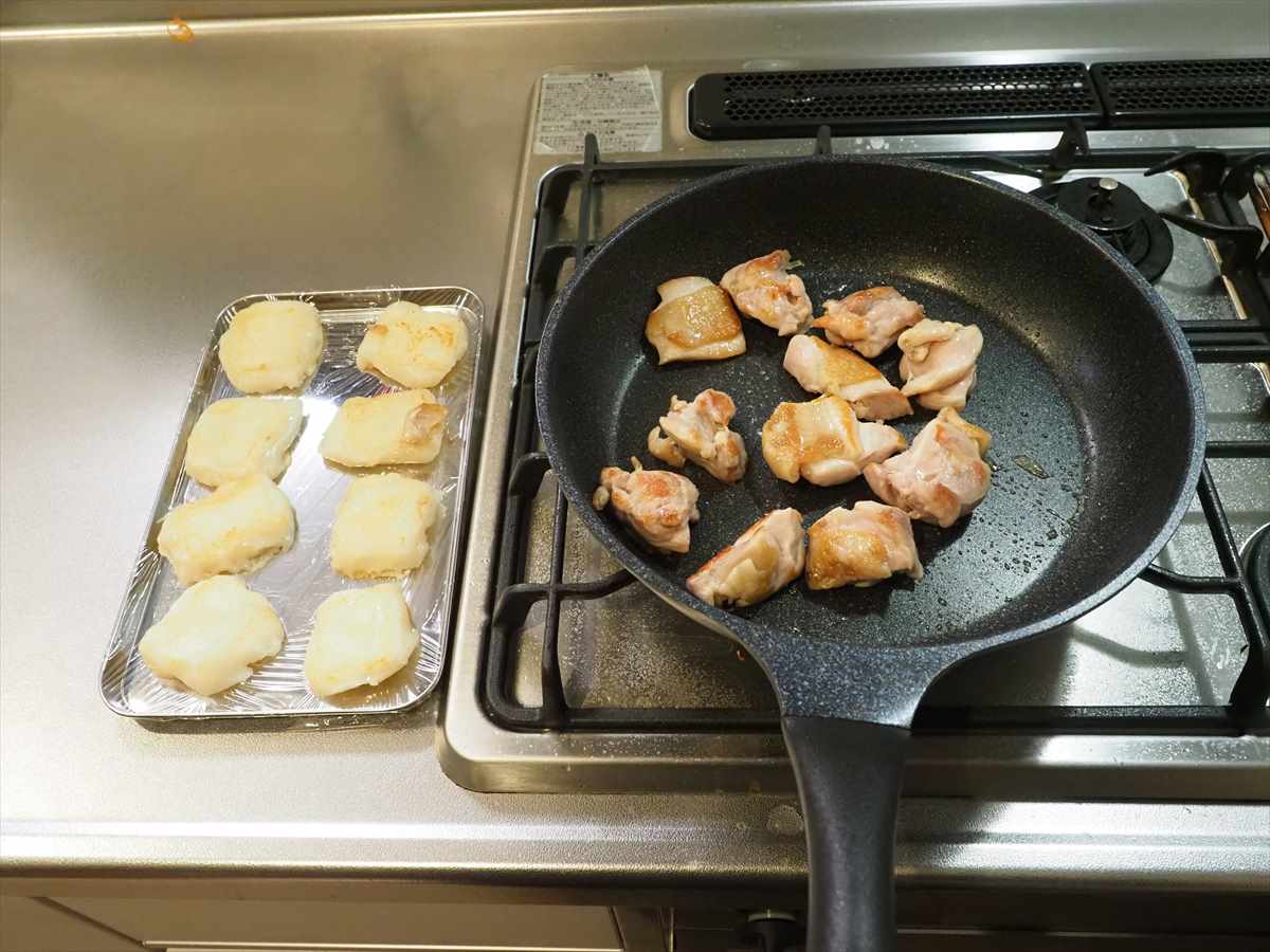 鶏もも肉と餅の照り焼き