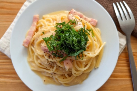 食べる手が止まらない！やさしい旨味の「和風だしバターパスタ」