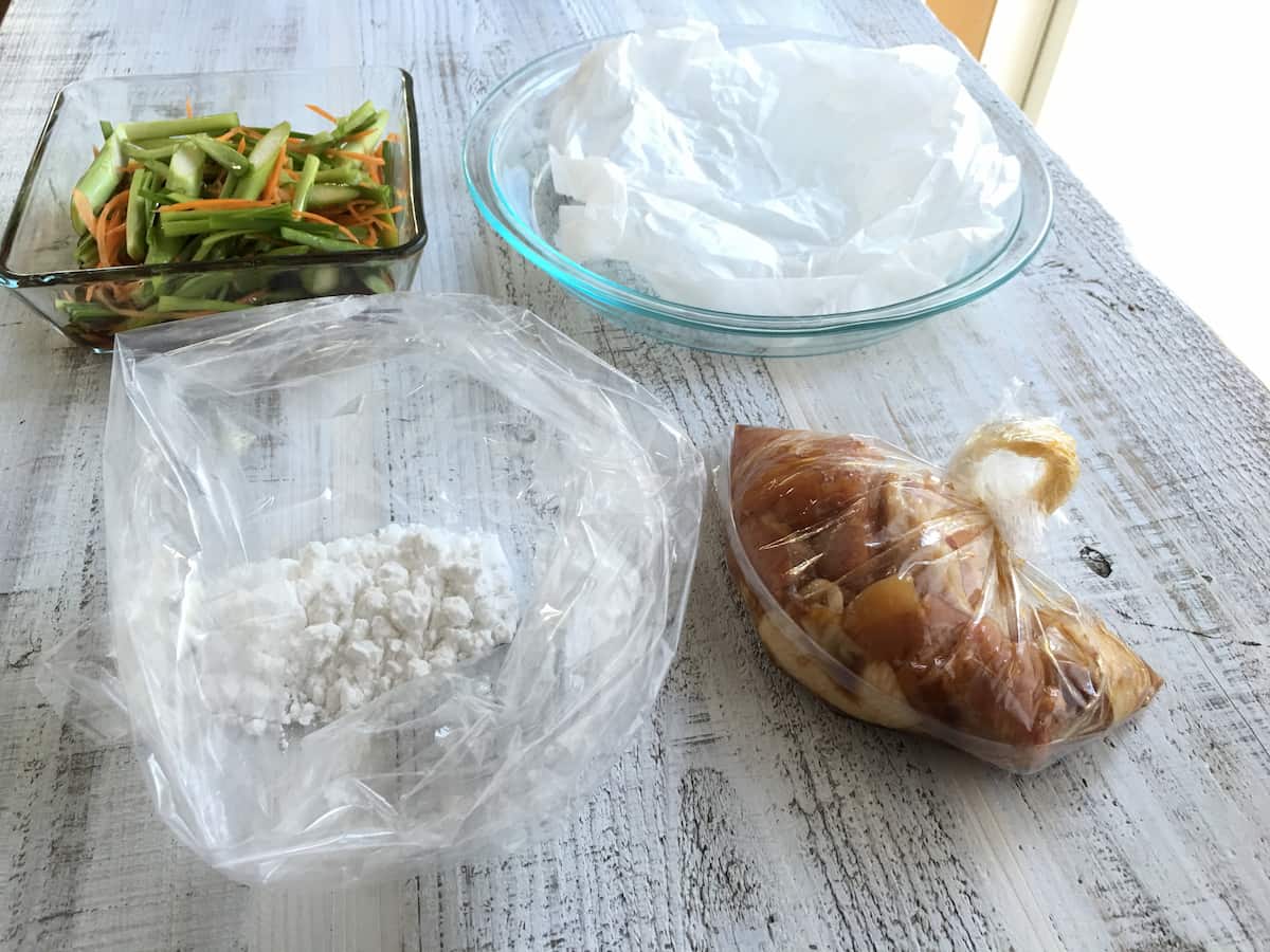 鶏からの夏野菜甘酢だれ