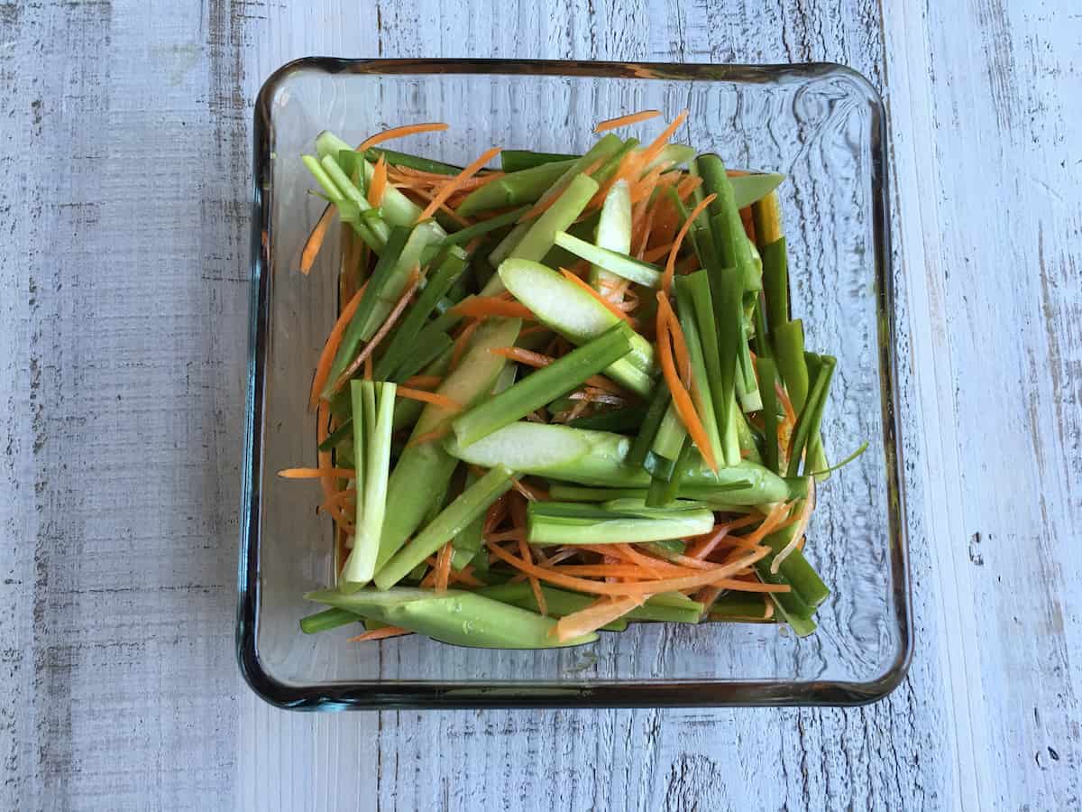 鶏からの夏野菜甘酢だれ