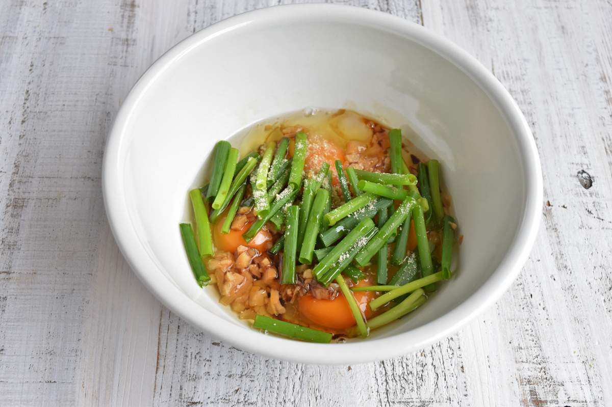 「ねぎメンマの中華風卵焼き」レシピ