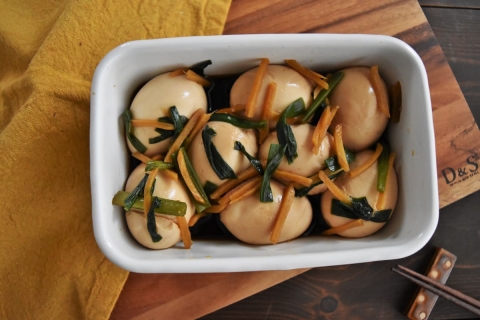 作り置きにぴったり！「しょうが醤油味玉」レシピ
