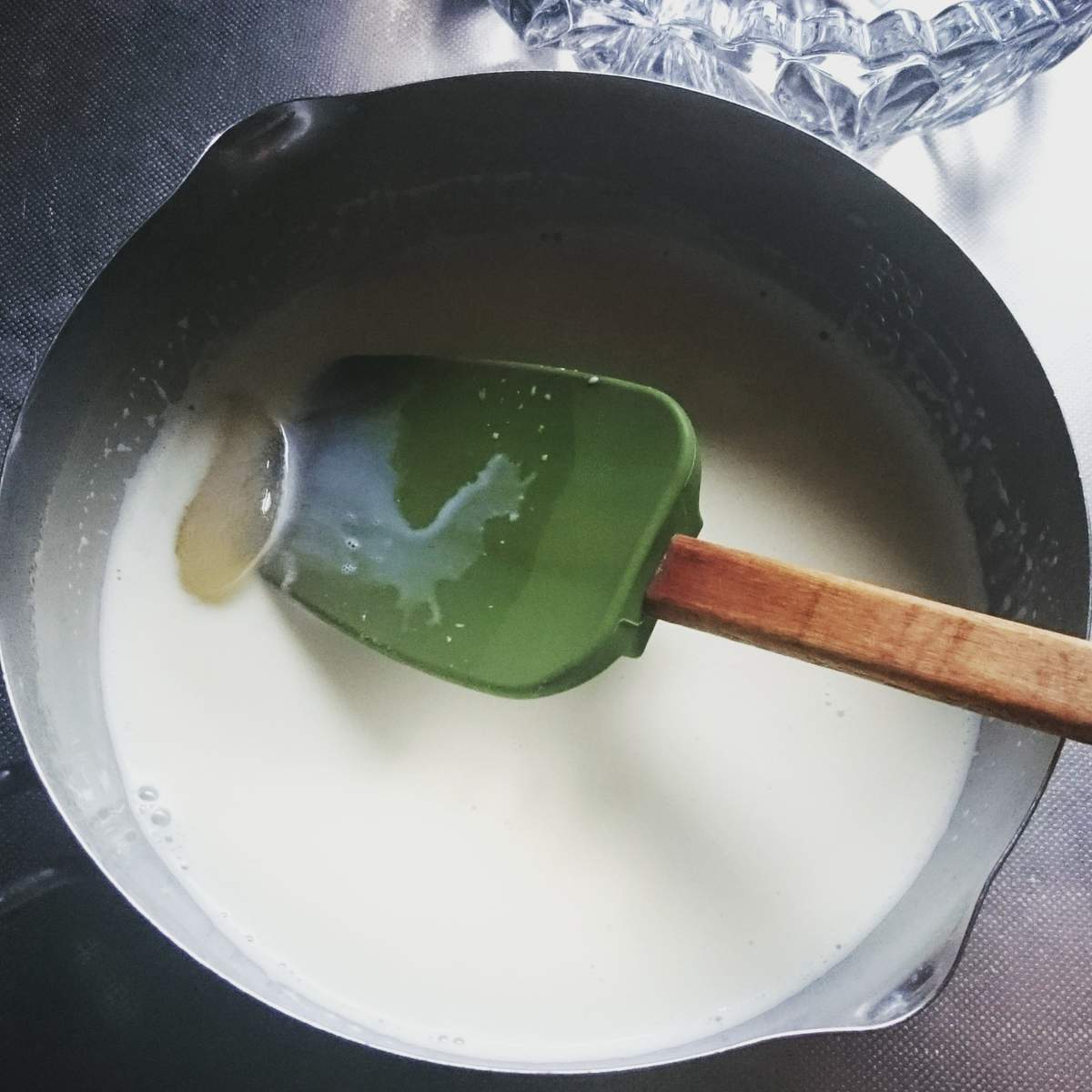 ちょっとレトロなみかんの花咲く豆乳杏仁豆腐♪