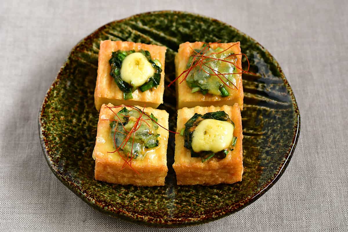 ニラみそを使ったトースター焼き