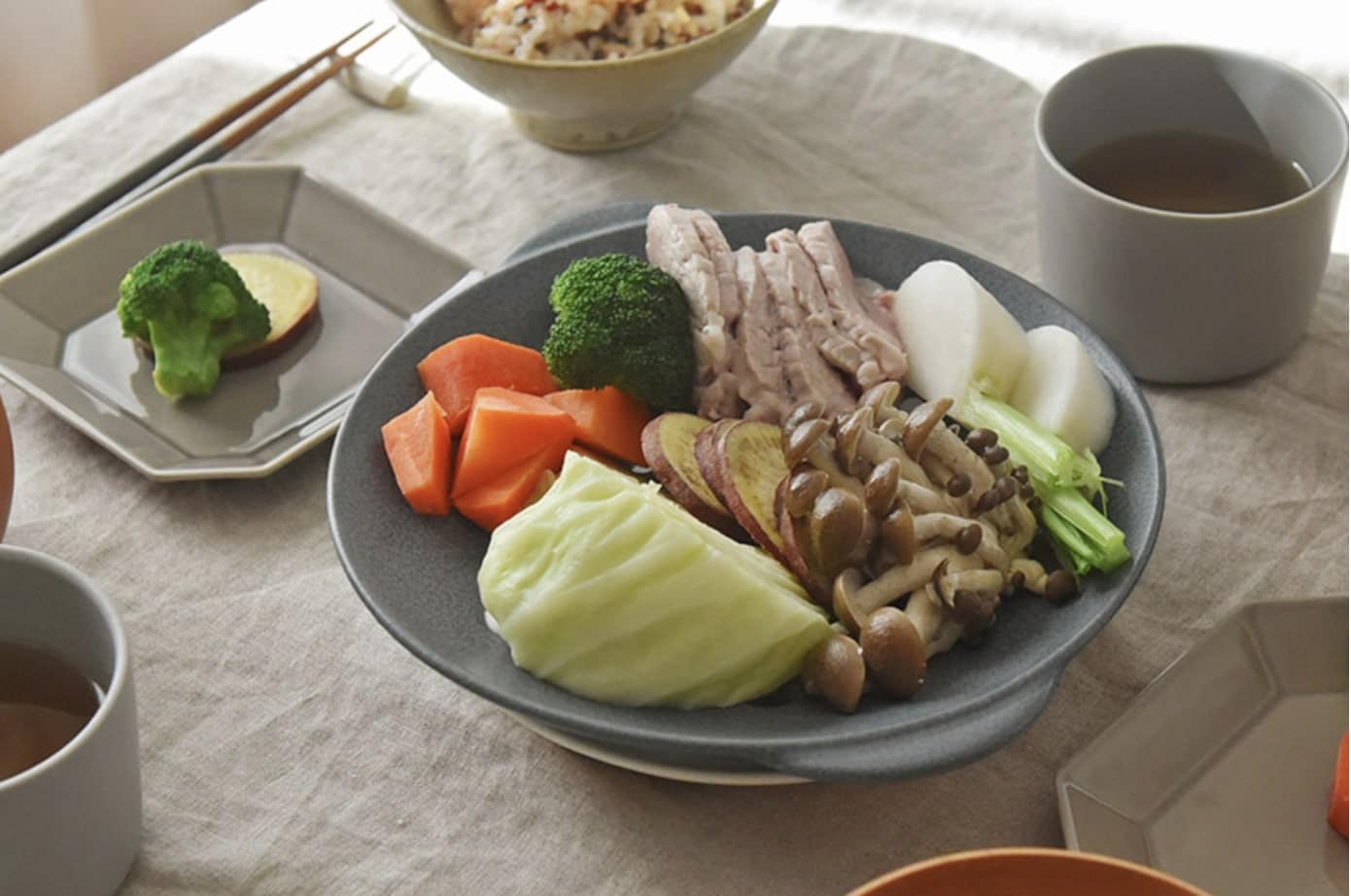bon moment 毎日使いたくなる そのまま食卓へ 陶器の蒸し皿 美濃焼／ボンモマン