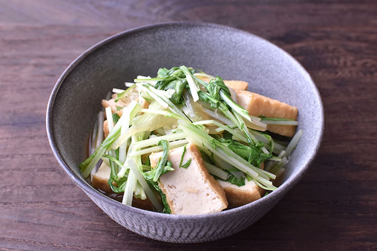 あと一品のおかずに悩んだら♪「厚揚げ×水菜」簡単レシピ