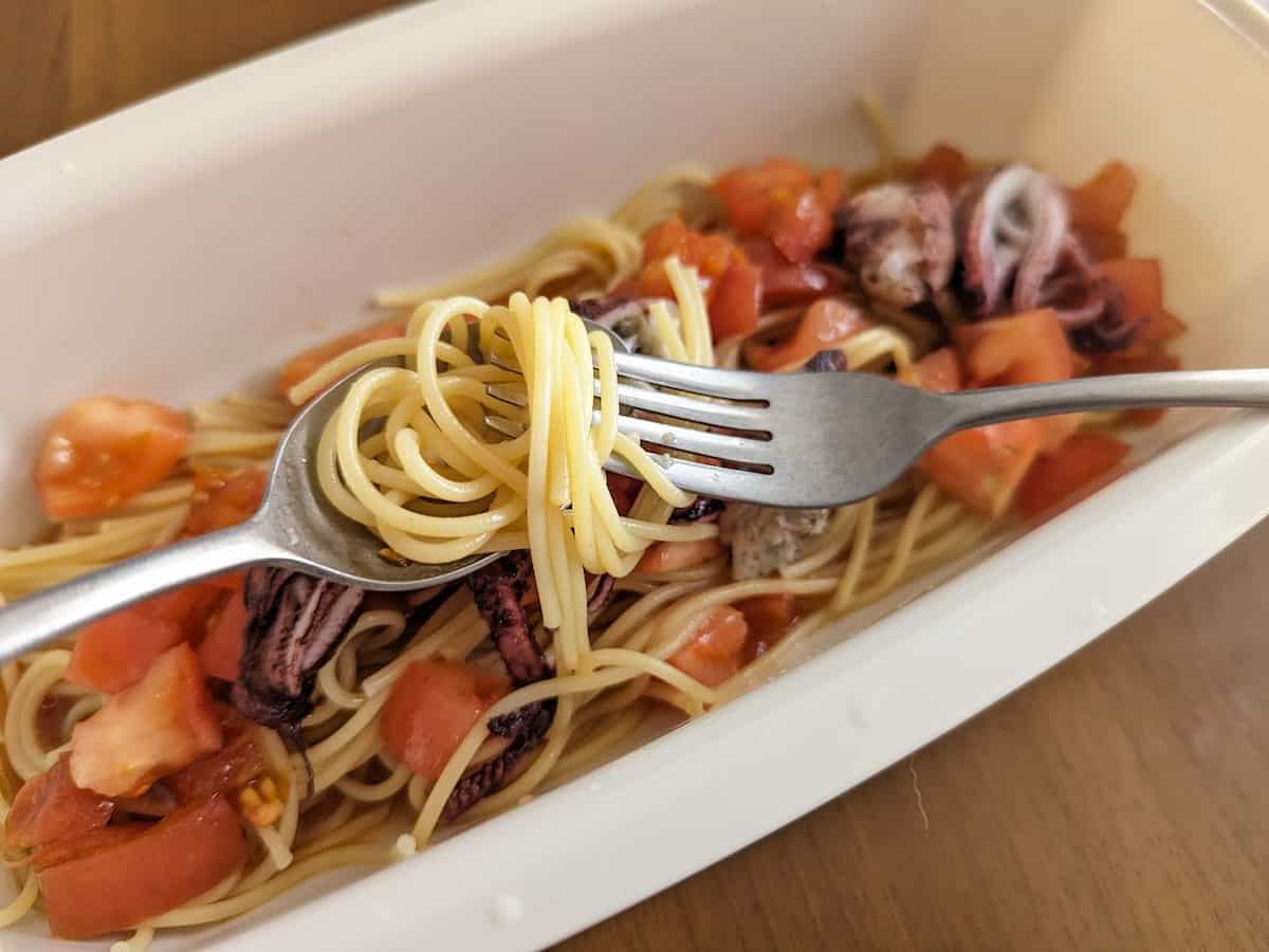 お皿にもなる　電子レンジでパスタメーカー 　完成写真2