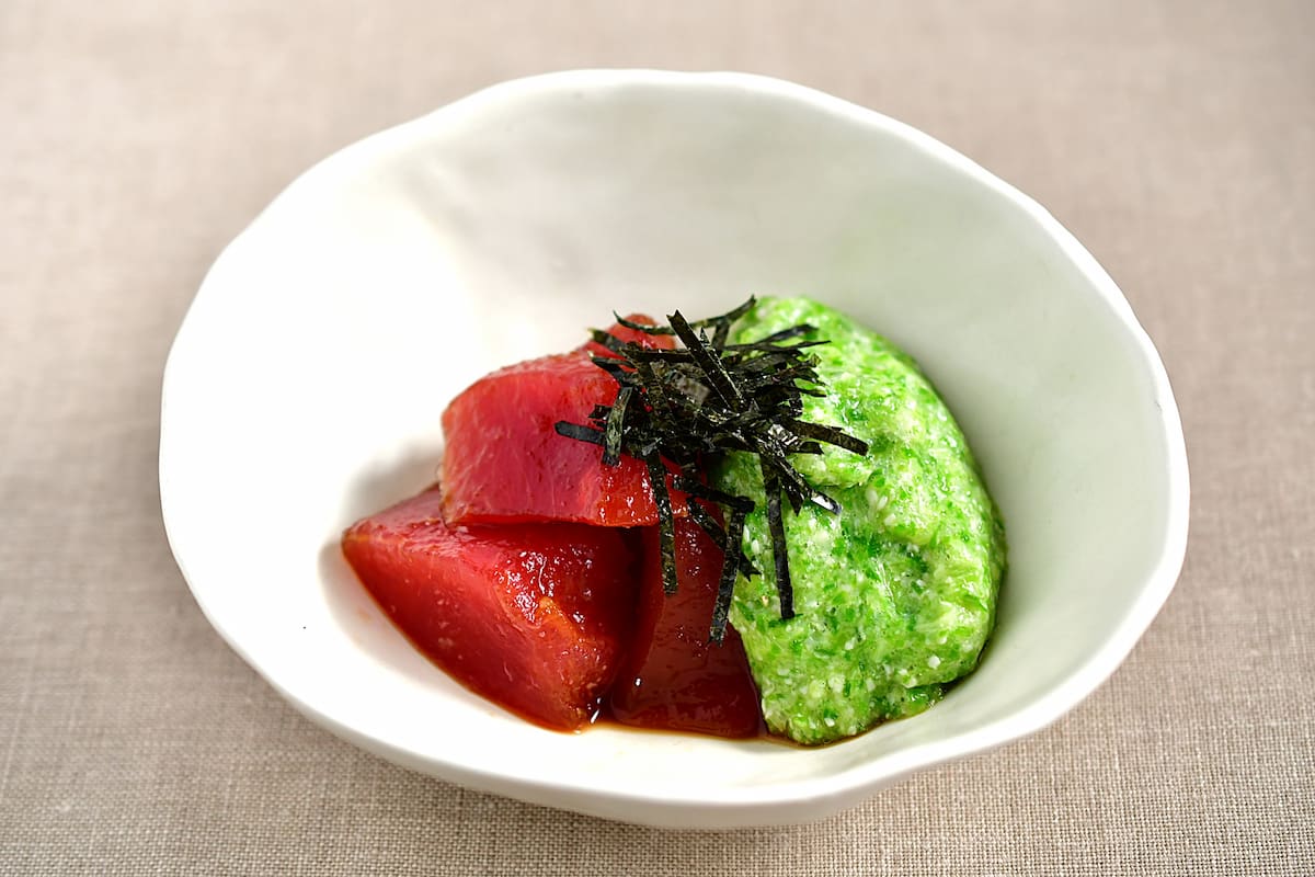オクラととろを使ったマグロの山かけ