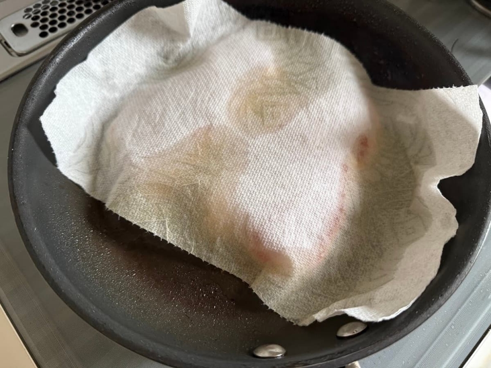 余分な水分が飛び散らないように