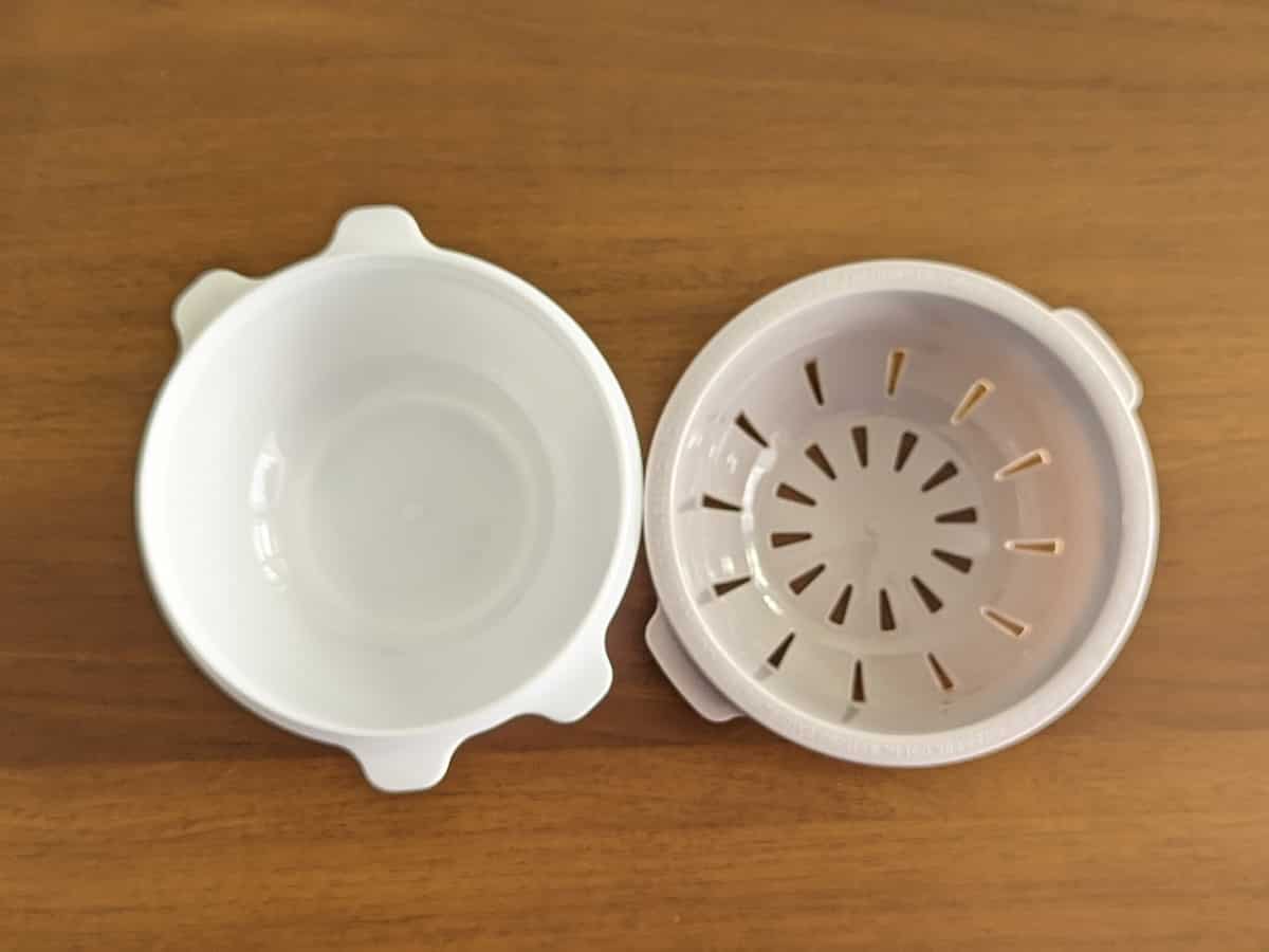 電子レンジ調理器　半熟たまご風　Ｗ かごとボウル