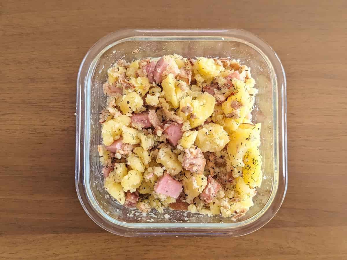 耐熱ガラス食器（正方形）レンジでの使用例