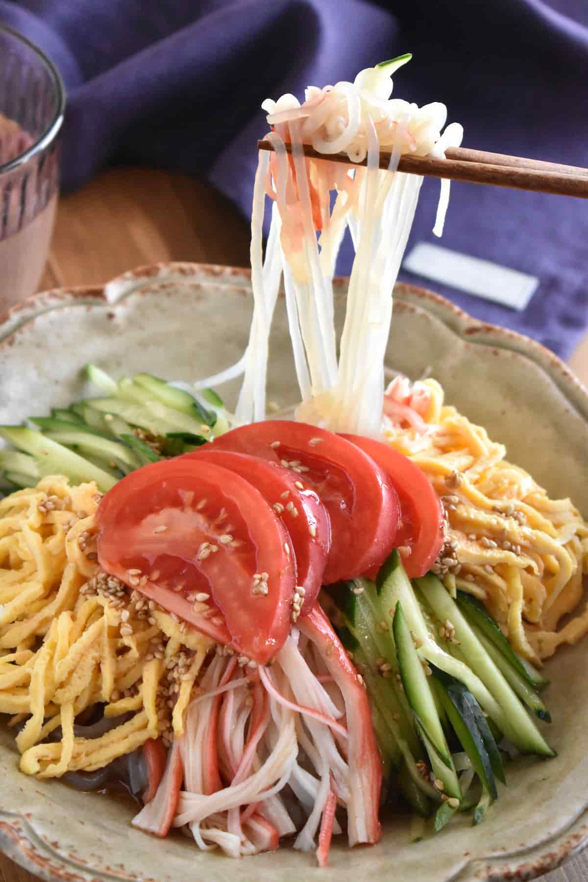 仕上げ(しらたき冷麺)