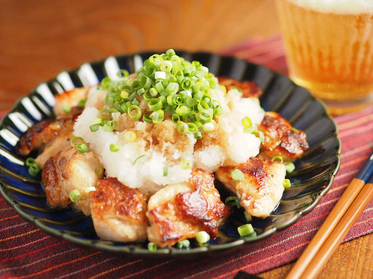 フライパン鶏むね肉のたっぷりおろしぽん酢