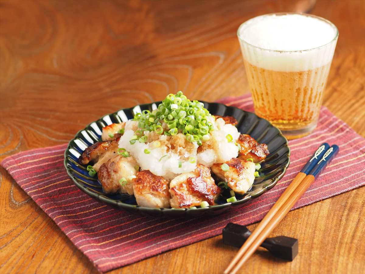 フライパン鶏むね肉のたっぷりおろしぽん酢