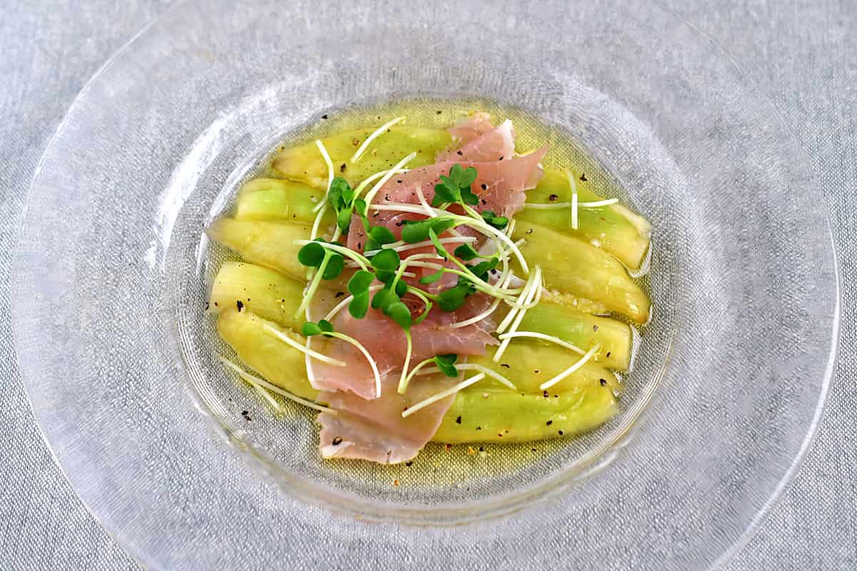 レンジ蒸しなすを使ったカルパッチョ