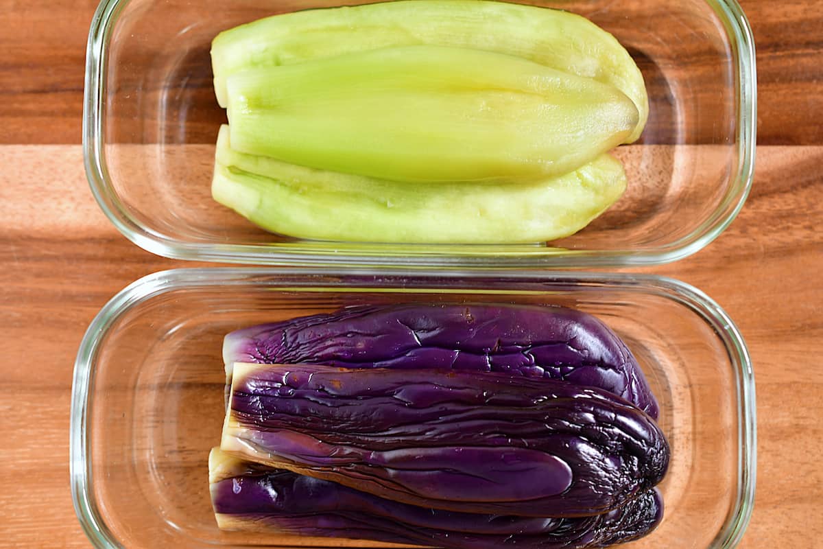レンジ蒸しなす