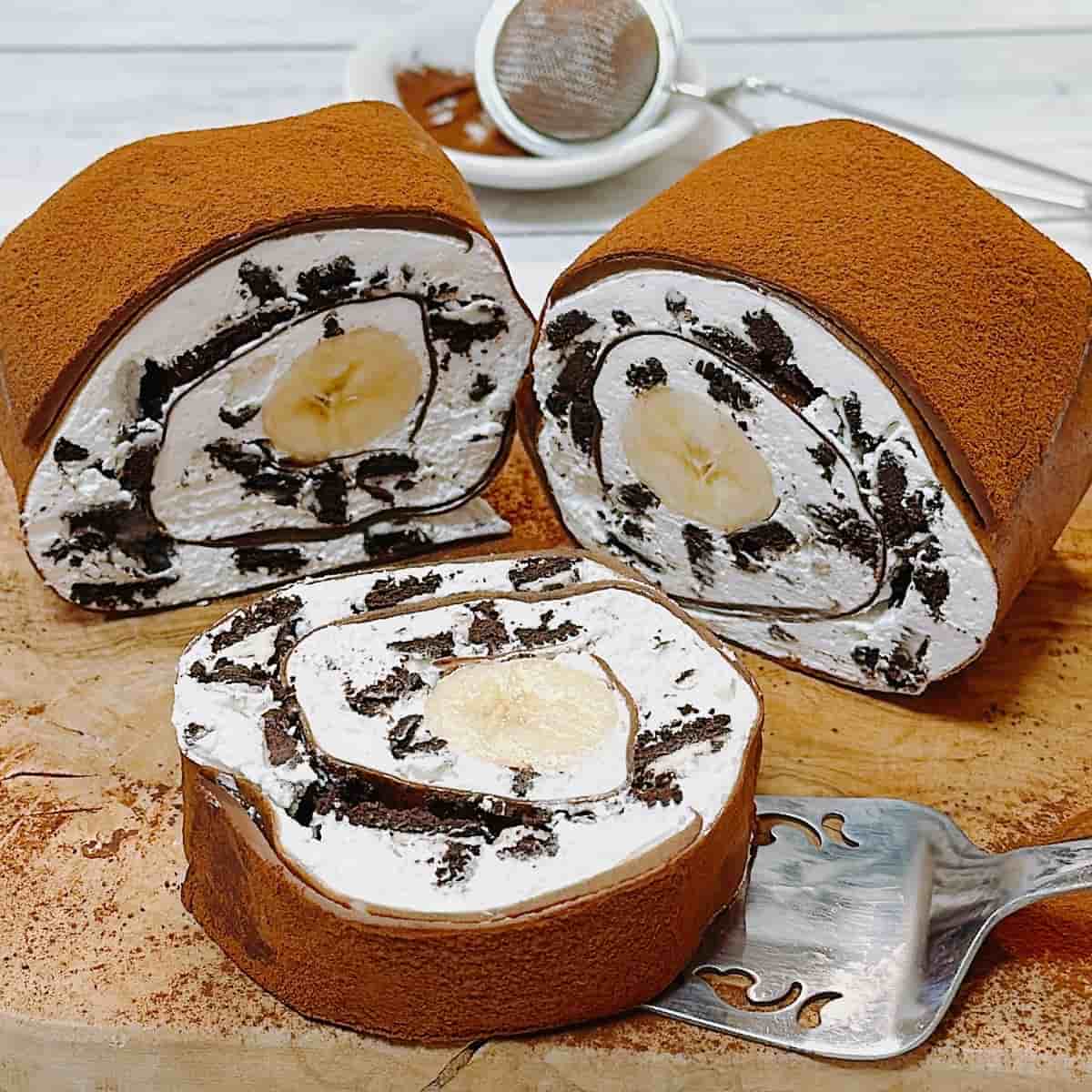 「バナナクレープロールケーキ」レシピ