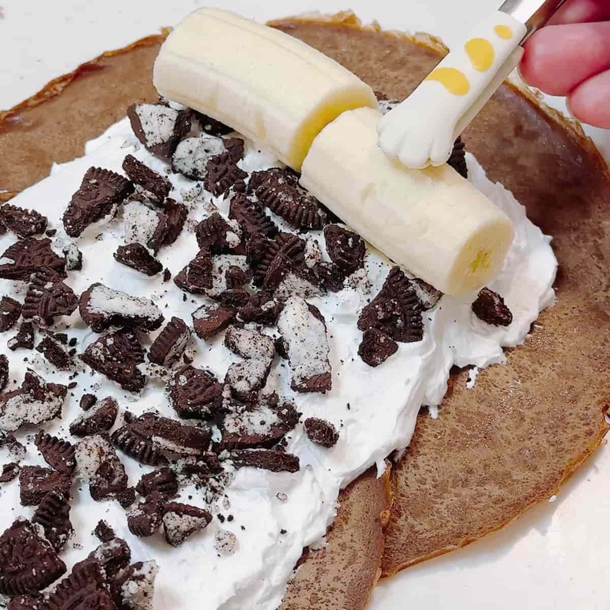 「バナナクレープロールケーキ」レシピ