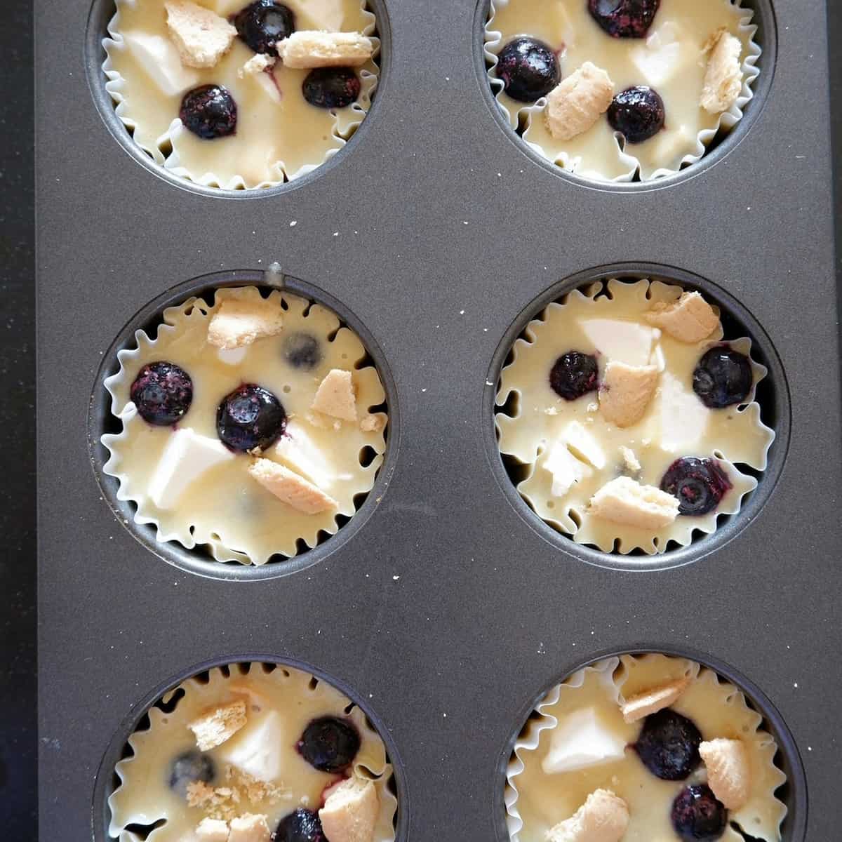 米粉のブルーベリーチーズケーキマフィン