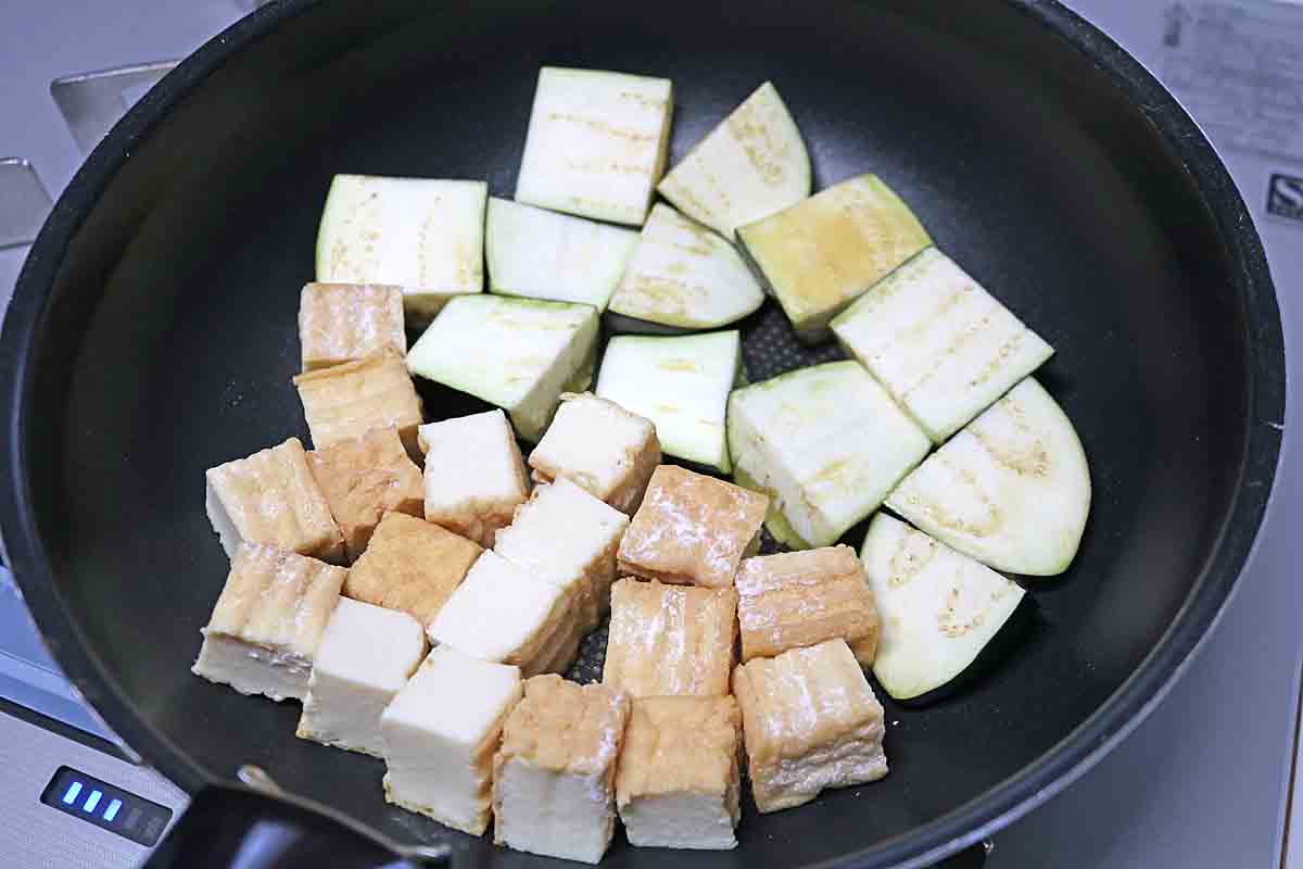 なすと厚揚げ照り焼き５